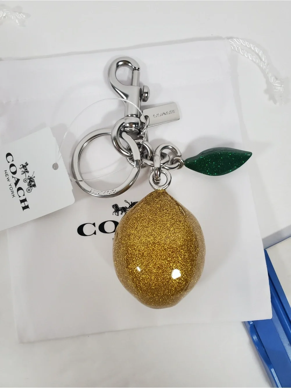 Coach Lemon Resin Bag Charm NWT